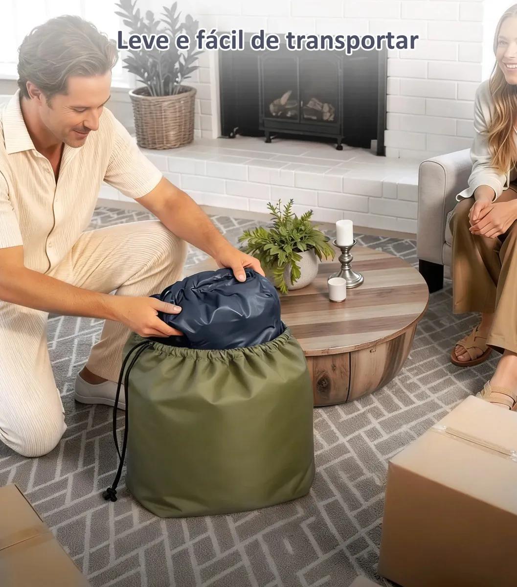 ECOZENDSY Colchão Inflável Casal Queen Size com Bomba de Ar Plug-in Integrada Portátil 200x154x43cm