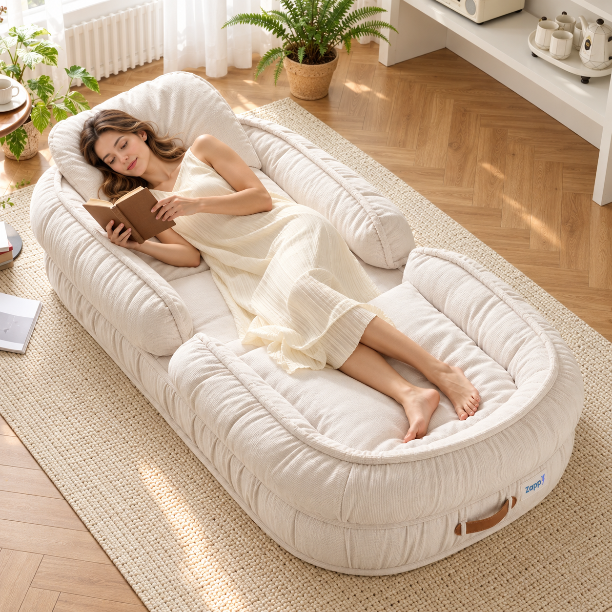 Sofá-cama Retrátil Algodão 5 em 1 com Almofadas Cushion