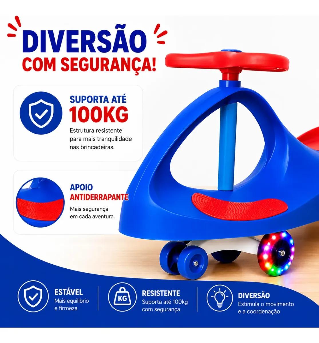 Carrinho De Rolima Com Rodas Giratórias 360 Infantil Unitoys