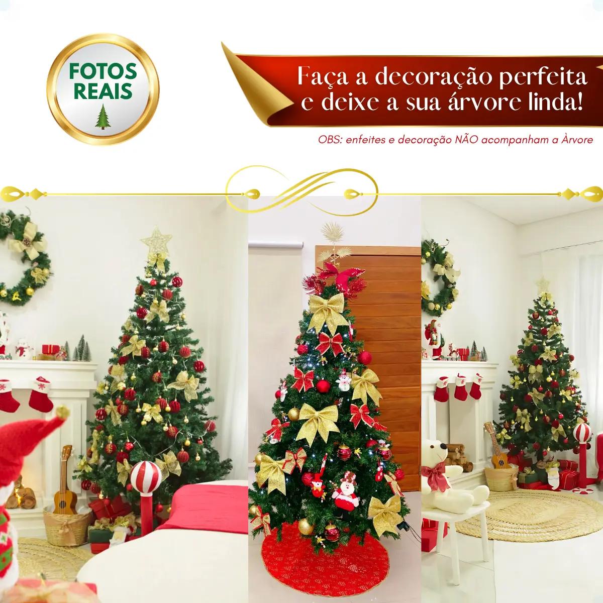 Árvore De Natal 1,80 Metros 850 Galhos Grande Pinheiro Verde Luxo Cheia Galho Grosso 180cm Pé De Ferro Enfance