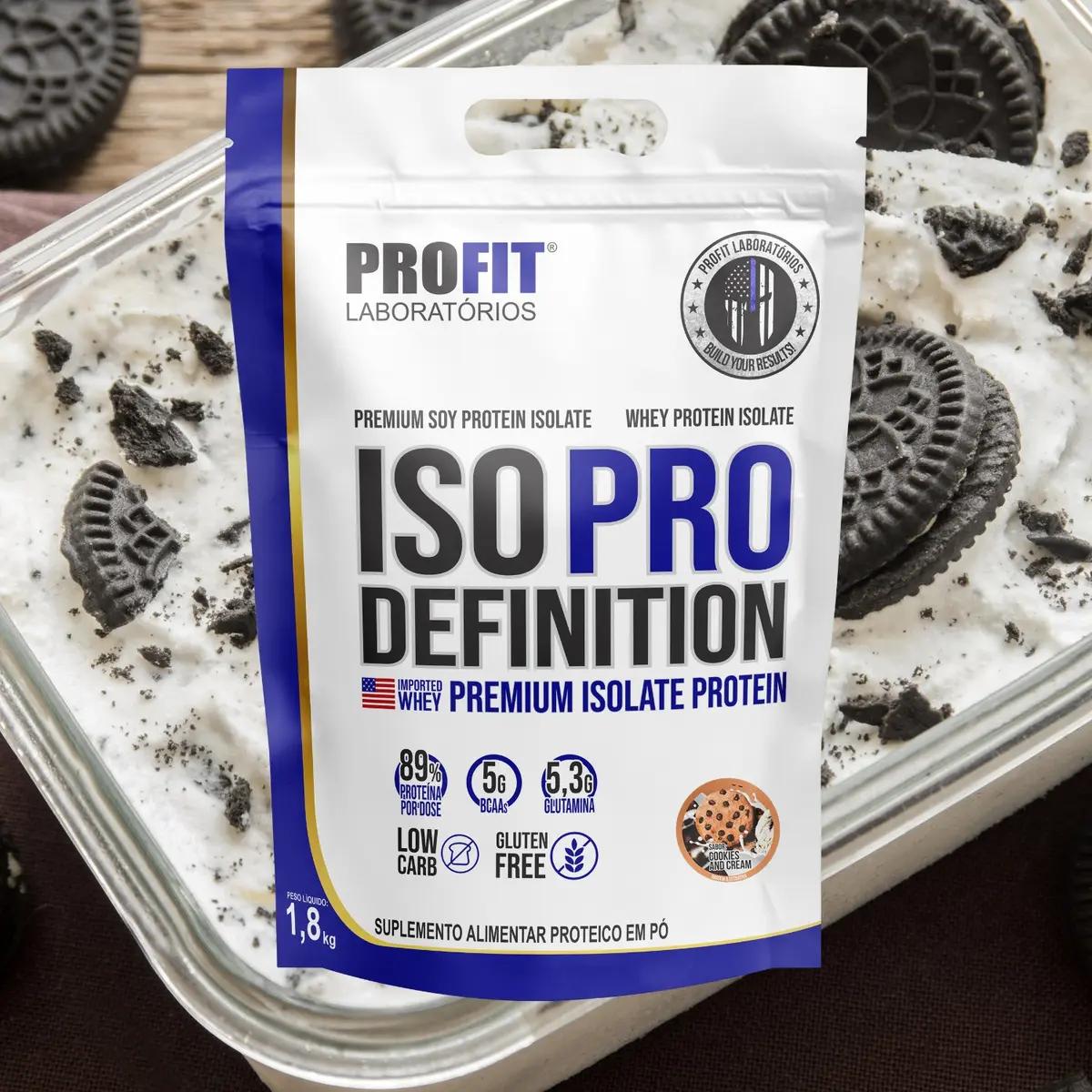 Iso Pro Definition Premium Isolate Protein Profit Refil 1.8kg Sabor Cookies And Cream