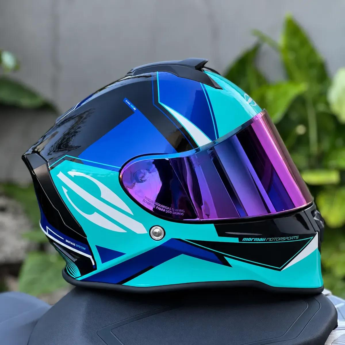 Capacete Mormaii Esportivo Fechado Azul Link Exclusivo Novo
