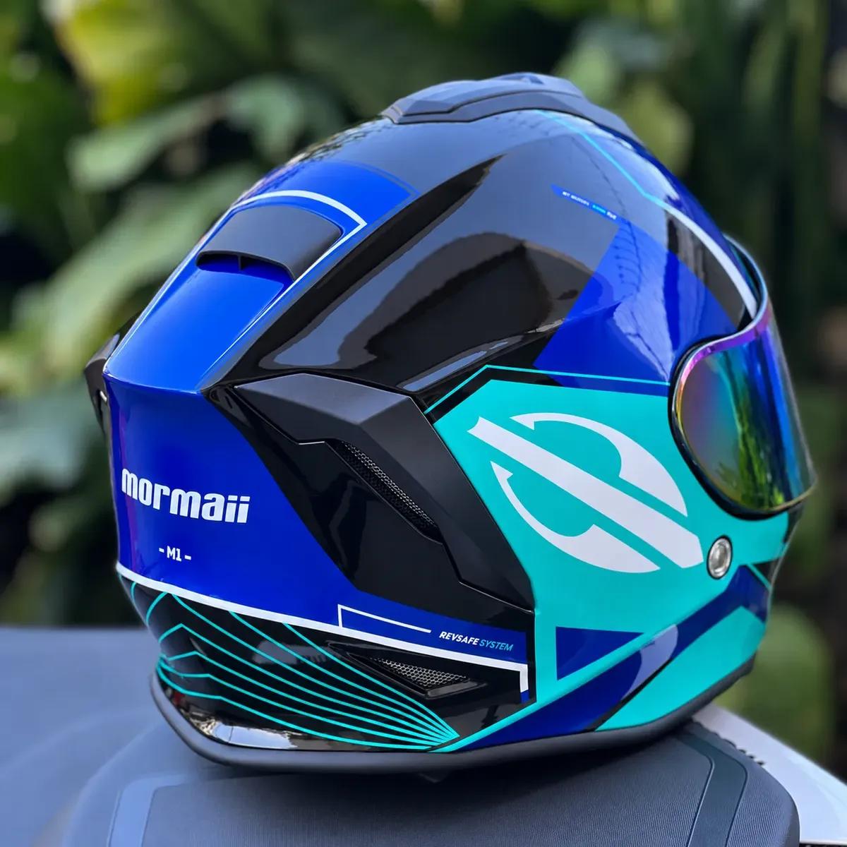 Capacete Mormaii Esportivo Fechado Azul Link Exclusivo Novo