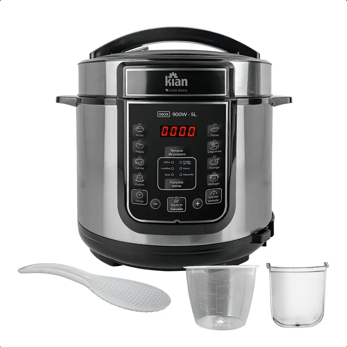 Panela De Pressão Elétrica 5 Litros Kian Inox