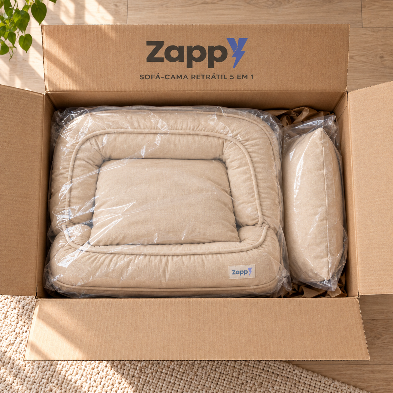 Sofá-cama Retrátil Algodão 5 em 1 com Almofadas Cushion