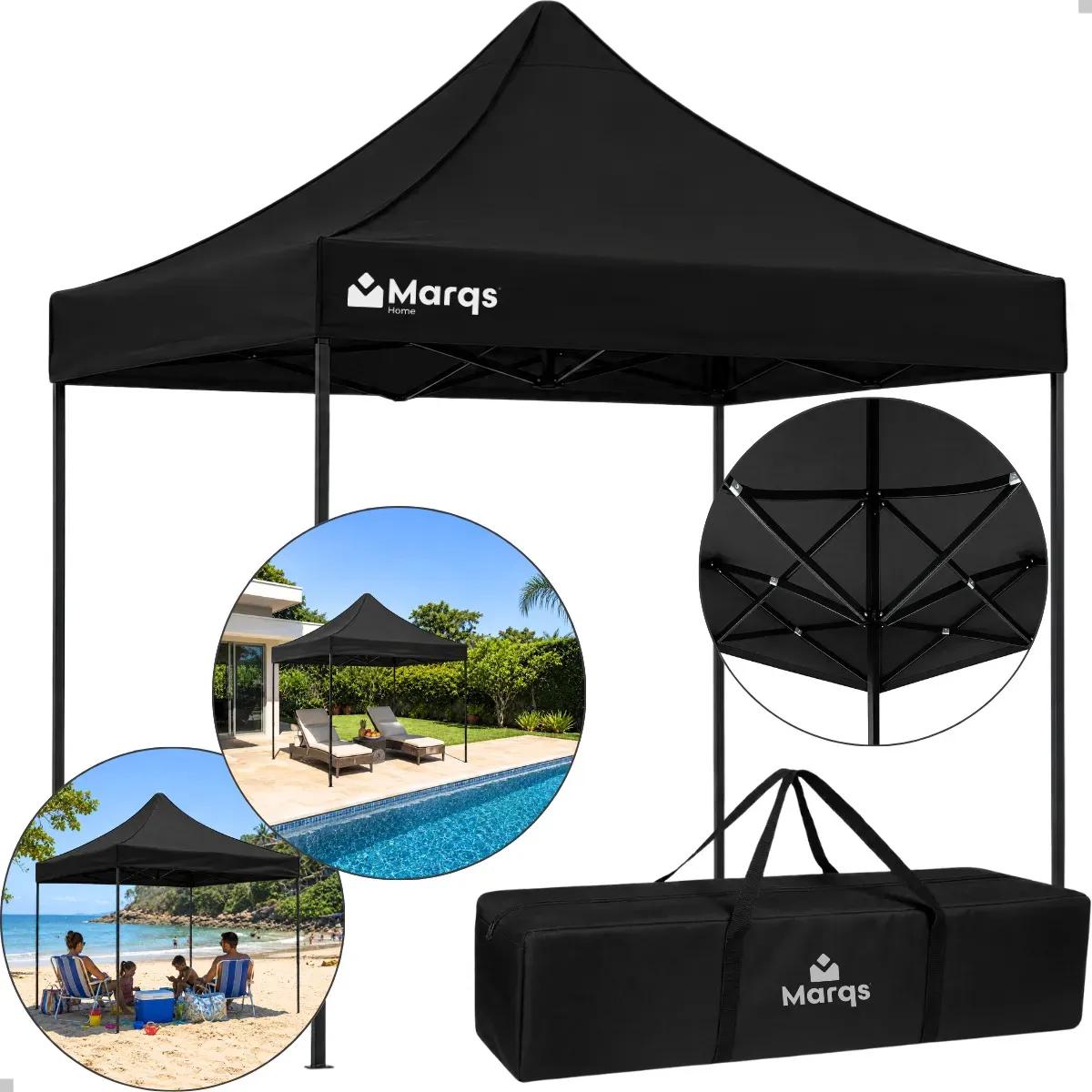 Tenda Gazebo Barraca Dobrável Sanfonada 3x3m Marqs Home Standard Preto com Proteção UV e Impermeável