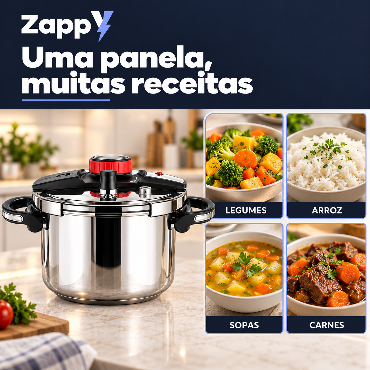 Panela de Pressão Anti-Explosão com Kit Utensílios
