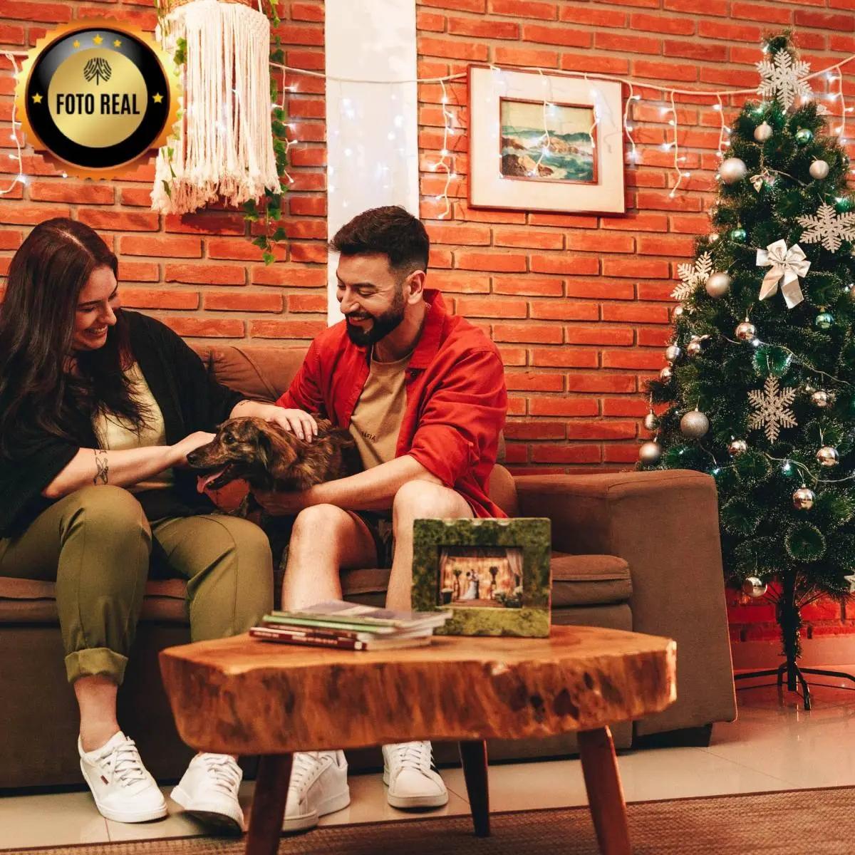Árvore De Natal Pompom 577 Galhos 2.10m Luxo Grande Cheia - Verde