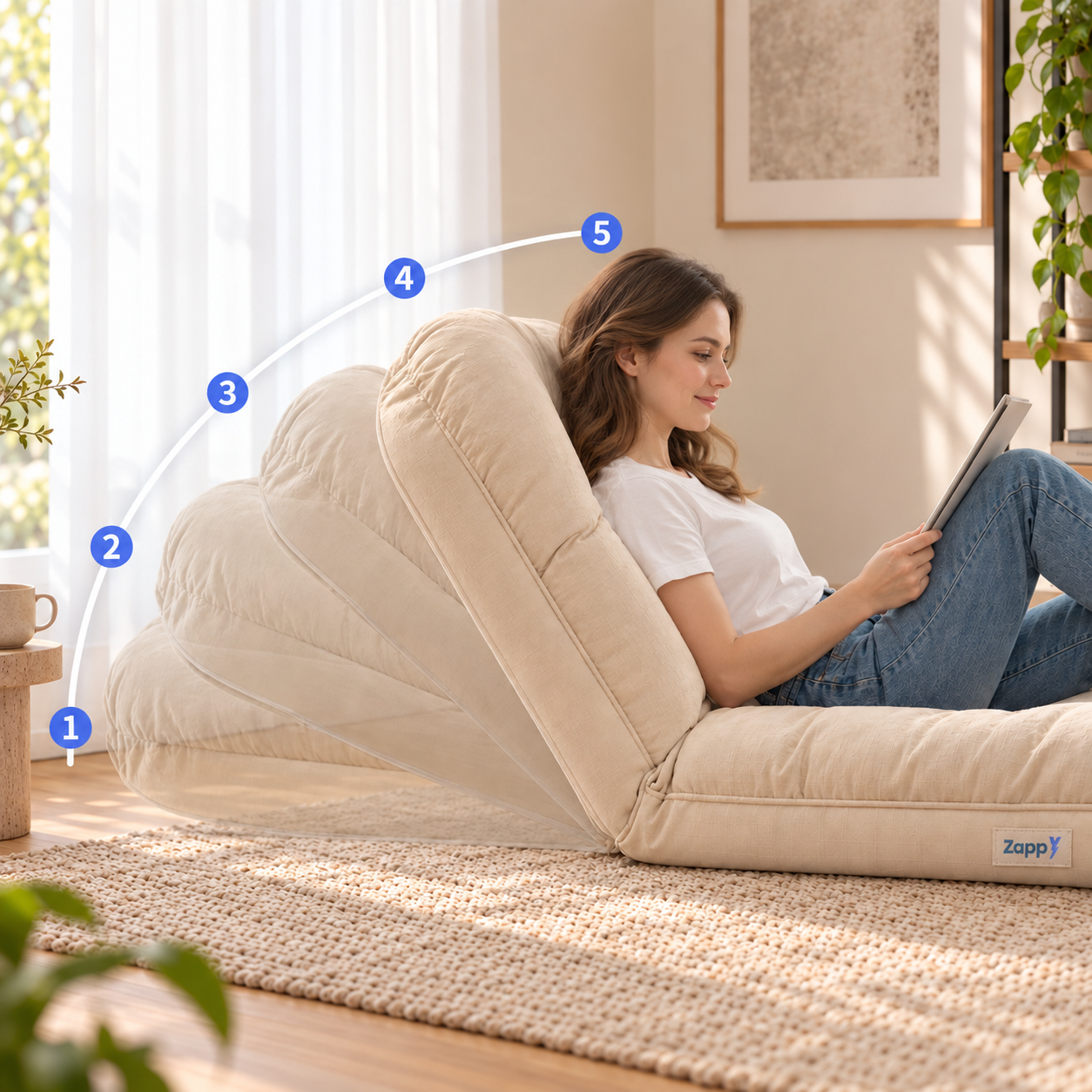 Sofá-cama Retrátil Algodão 5 em 1 com Almofadas Cushion