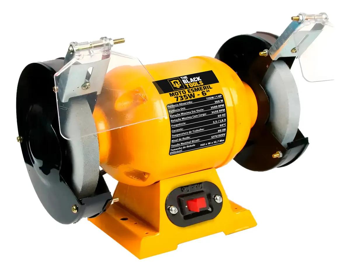 Moto Esmeril Bancada Profissional Bivolt 735w 1cv 6 Polegada