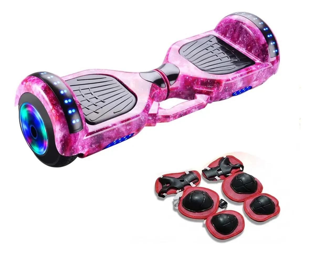 Hoverboard Skate Elétrico Roxo 6,5 Polegadas Bluetooth Cores