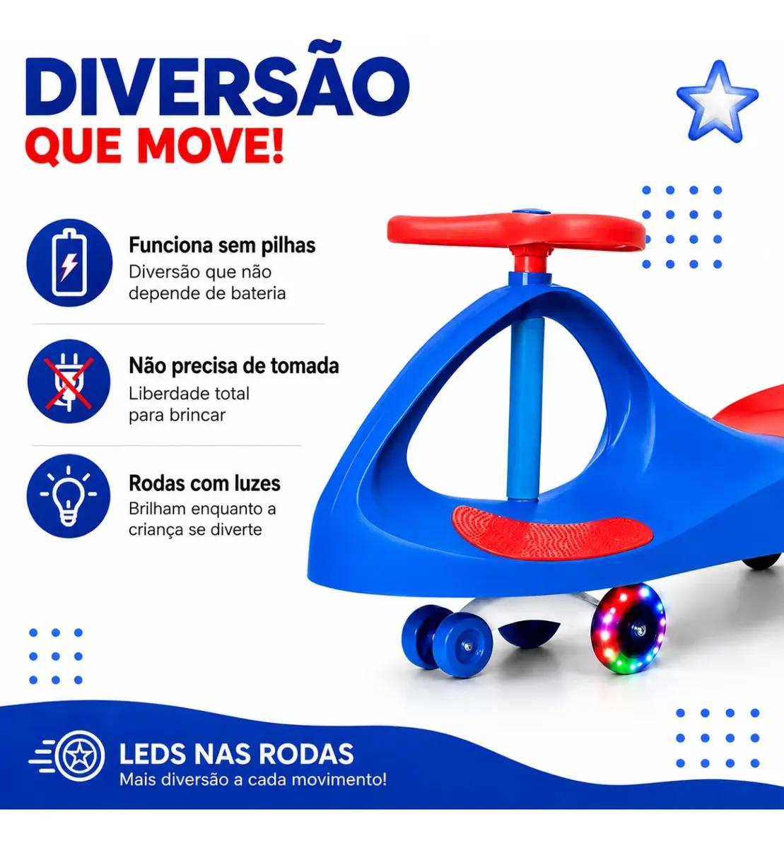 Carrinho De Rolima Com Rodas Giratórias 360 Infantil Unitoys