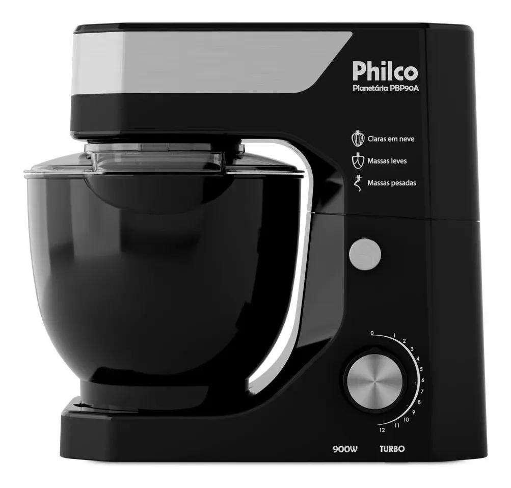 Batedeira Planetária Philco 900W 5L Preta 12 Velocidades Turbo PBP90A