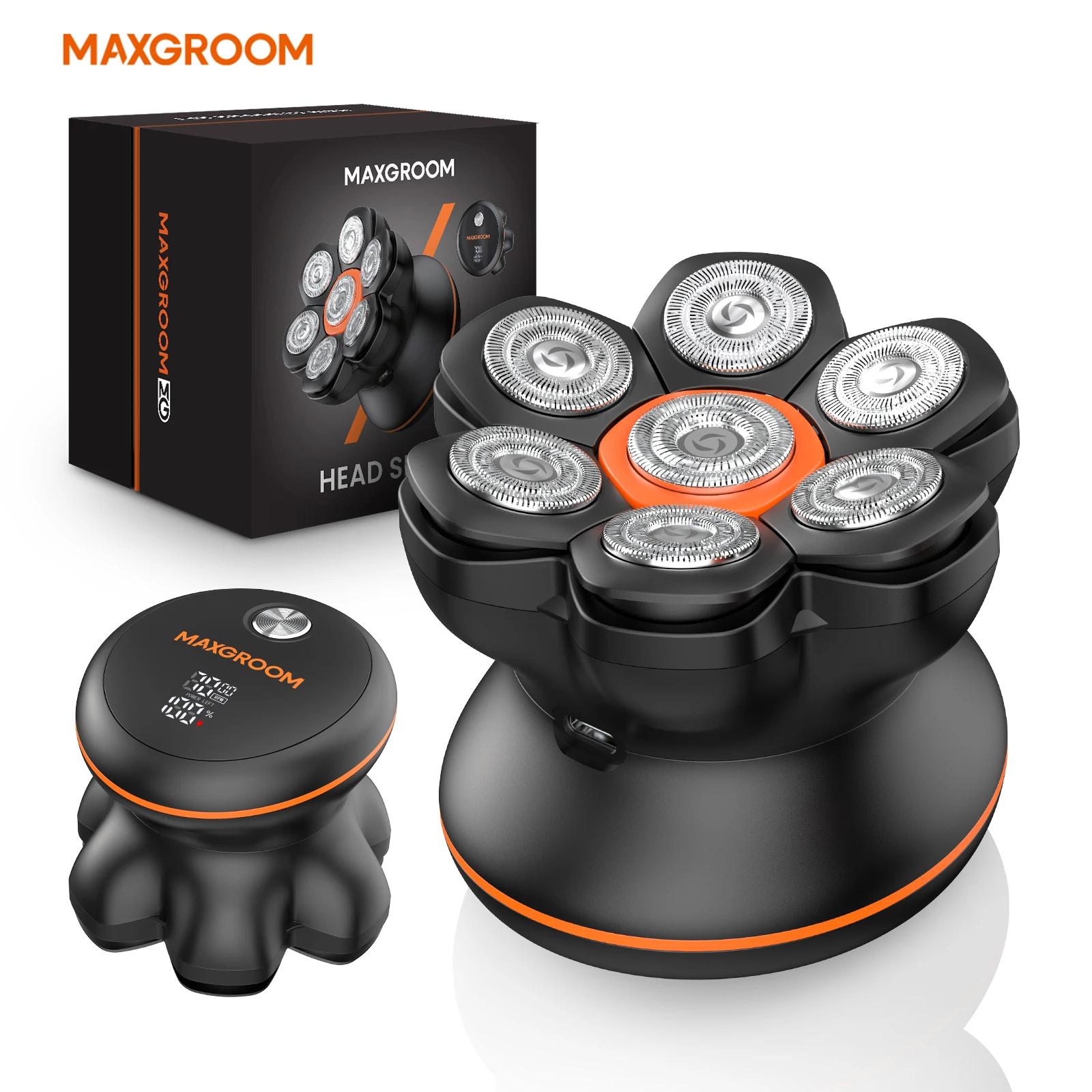 Maxgirl 7d cabeça barbeadores para homens carecas molhado/seco barbeador elétrico aparador de pêlos usb recarregável display led à prova dwaterproof água aparador de barba - AliExpress 6