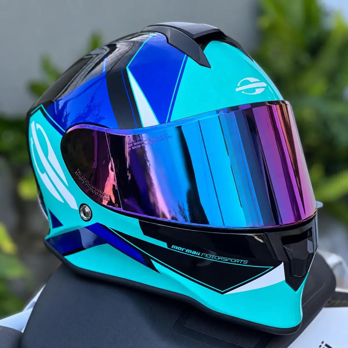 Capacete Mormaii Esportivo Fechado Azul Link Exclusivo Novo