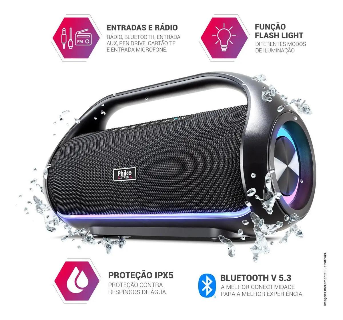 Caixa de Som Speaker Philco Extreme 220W PBS220BT